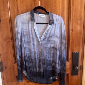 Bella Dahl Gray and Black Ombre Button-Up Shirt